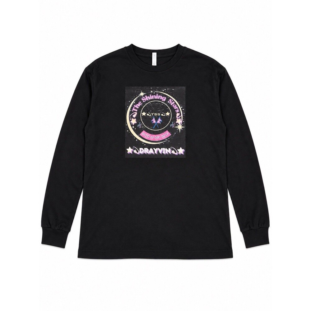 American Apparel 1304 Black Long Sleeve Graphic Tee The Shining Stars Y2K L/XL